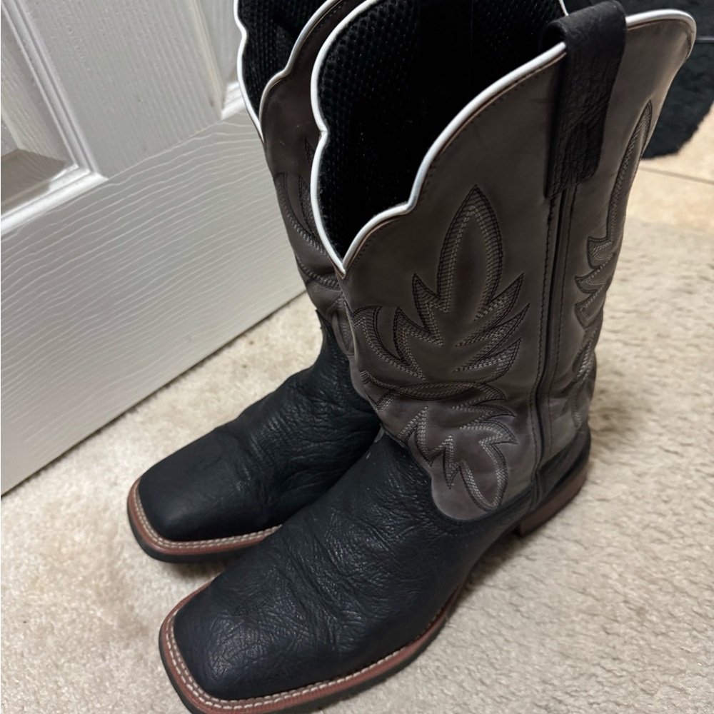Laredo Black Leather Western Boots